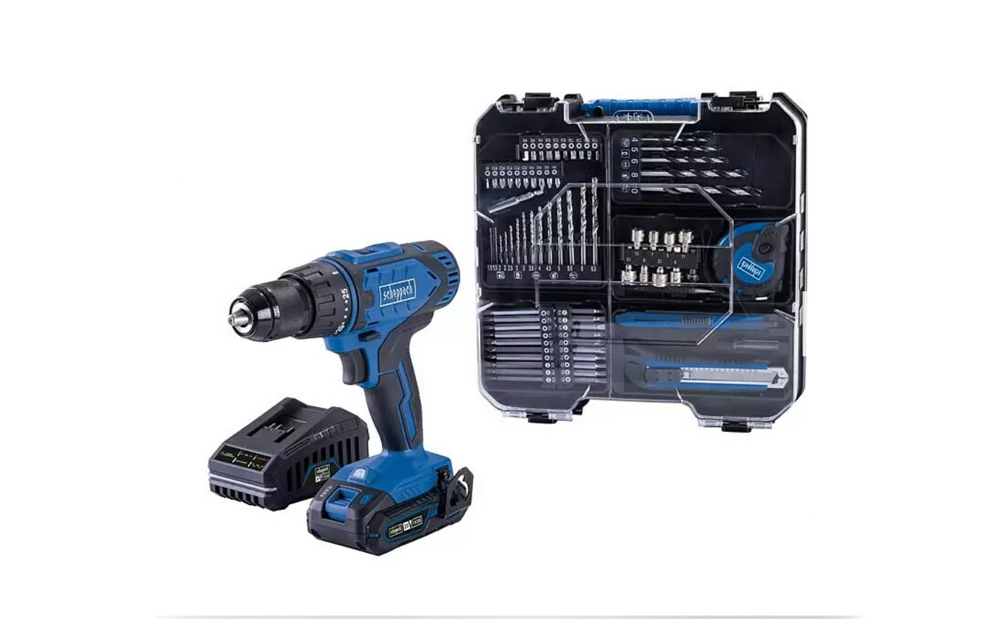 Scheppach IXES 20V Akku-Bohrschrauber-Set C-DTB74/1-X