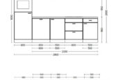 Küchenblock inkl. 5 E-Geräte Milano Anthrazit/Eiche