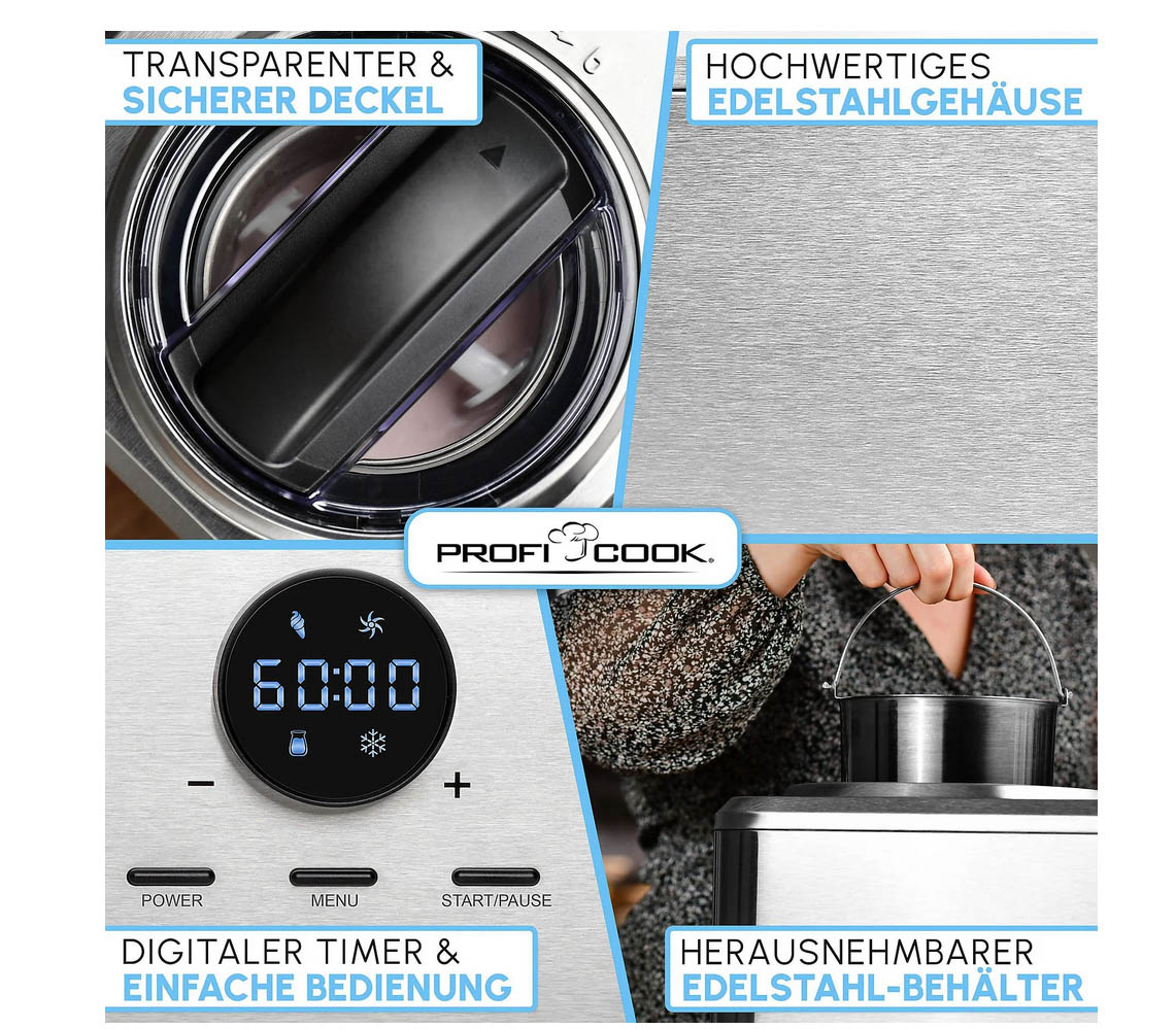 PROFI COOK PC-ICM 1268 Eiscreme-/Joghurt-Maker