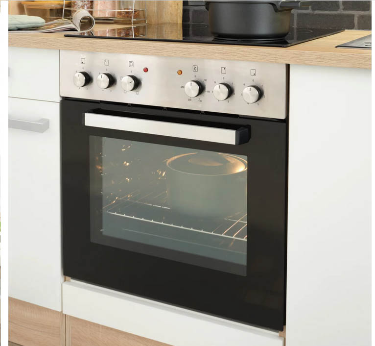 Küchenblock inkl. 4 E-Geräte Lexa Weiss/Eiche