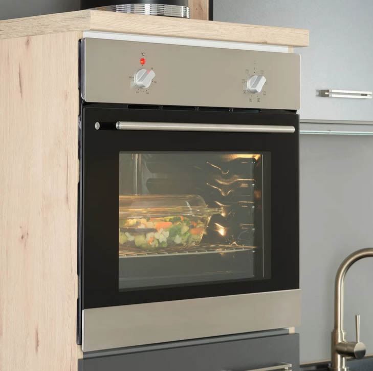 Küchenblock inkl. 5 E-Geräte Milano Anthrazit/Eiche